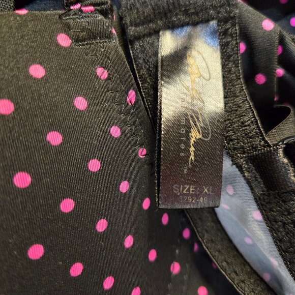 Y2K Marilyn Monroe Maid Apron Lingerie Bra Top Size XL Black Pink Polka Dot - Picture 10 of 11